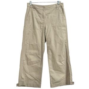 Eileen Fisher Minimalist Essential Contemporary Khaki Cropped Pants